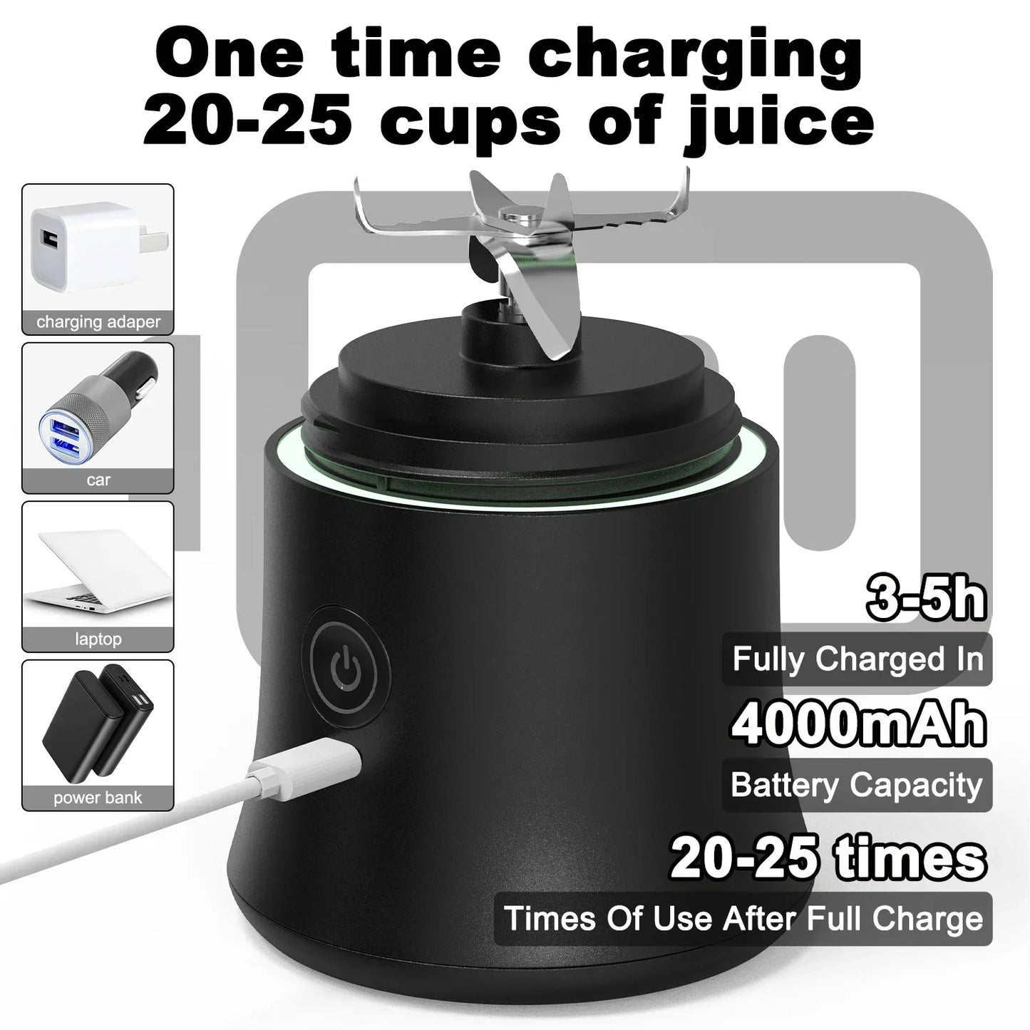 Portable USB Rechargeable Mini Blender-4