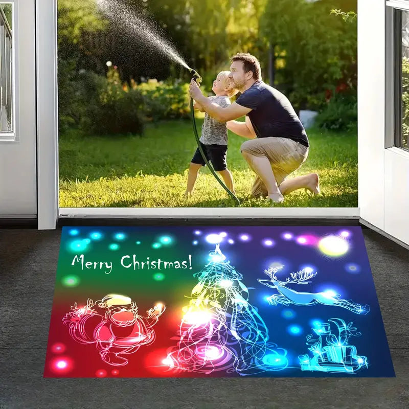 1pc Christmas Decor Floor Mats-2