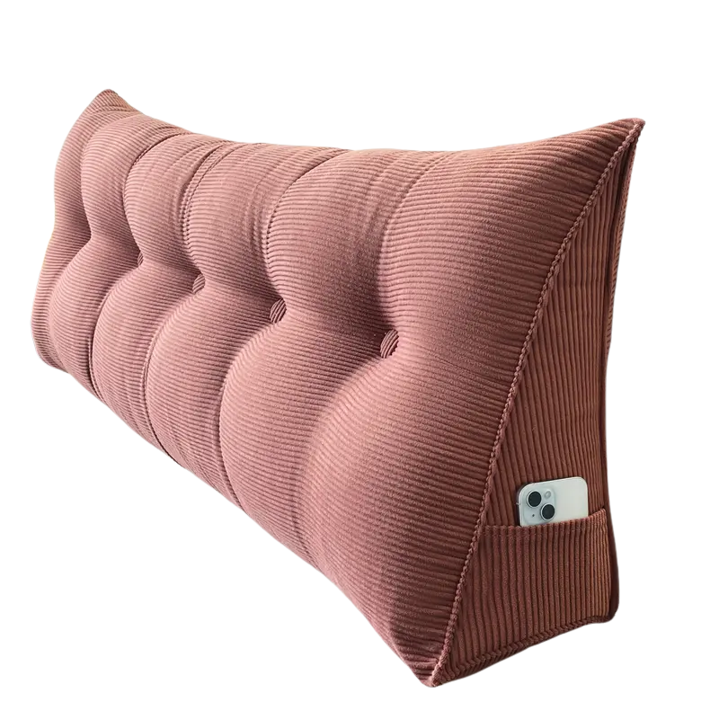 Wedge Floor Cushion with Striped Side Storage-0