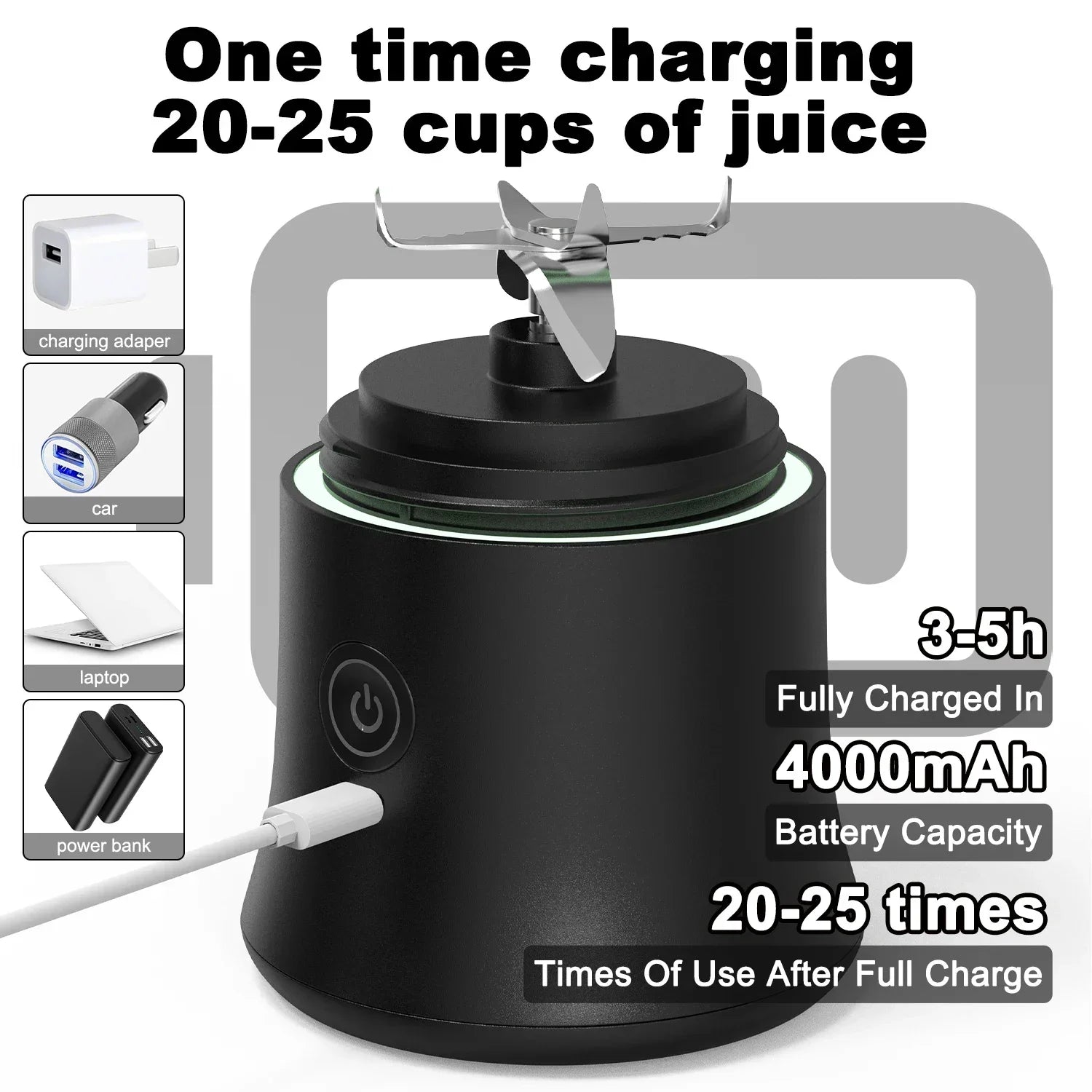 Portable USB Rechargeable Mini Blender-4
