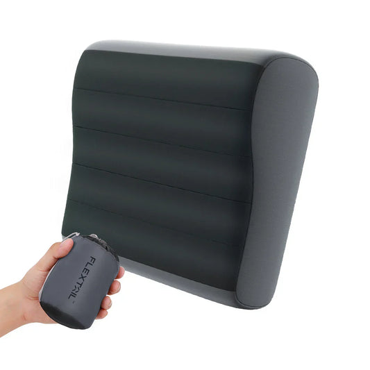 Ergonomic Inflatable Camping Air Pillow Grey-0